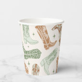 Green Cowboy Boot Paper Cups Pappbecher (Rückseite)