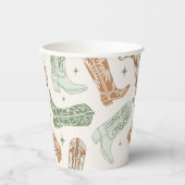 Green Cowboy Boot Paper Cups Pappbecher (Vorderseite)