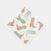 Green Cowboy Boot Party Napkins Serviette (Ecke)