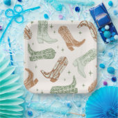 Green Cowboy Boot Party Plates Pappteller (Party)