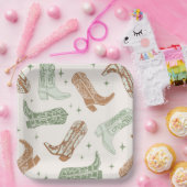 Green Cowboy Boot Party Plates Pappteller (Party)