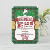 Green Cowboy Weihnachts-Party Einladung (Stehend Vorderseite)