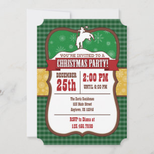 Green Cowboy Weihnachts-Party Einladung