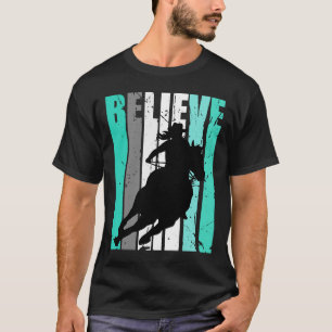 Green Cowgirl Barrel Racing Horse Riding Rider Rid T-Shirt