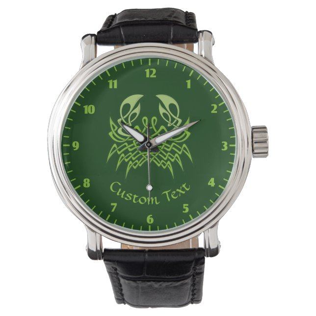 Green Crab Celtic Knot Armbanduhr (Vorderseite)