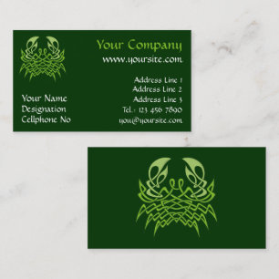 Green Crab Celtic Knot Business Card Visitenkarte
