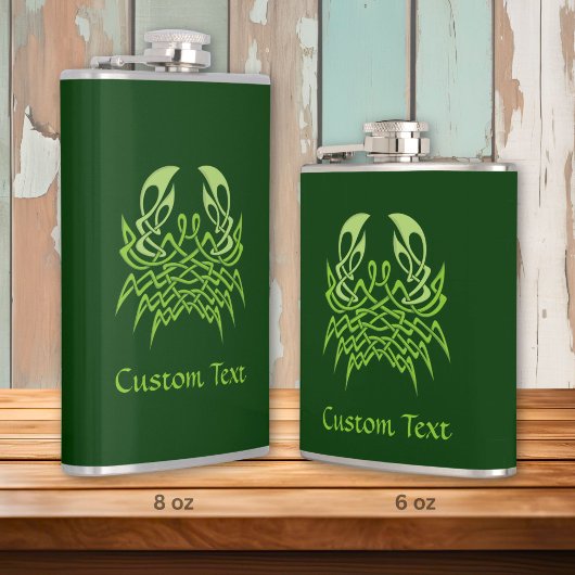Green Crab Celtic Knot Flachmann