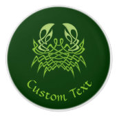 Green Crab Celtic Knot Keramikknauf (Vorderseite)