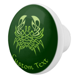 Green Crab Celtic Knot Keramikknauf