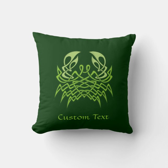 Green Crab Celtic Knot Kissen (Vorderseite)