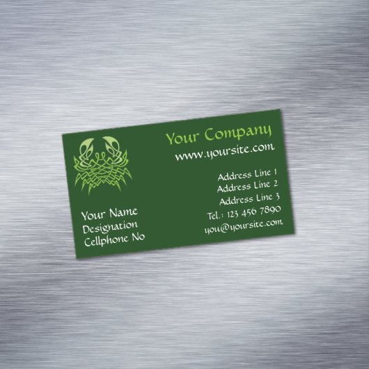 Green Crab Celtic Knot Magnetische Visitenkarte (Beispiel)
