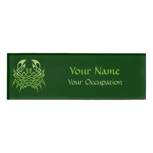 Green Crab Celtic Knot Namenschild (Vorderseite)