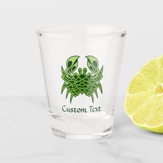 Green Crab Celtic Knot Schnapsglas (Vorderseite)