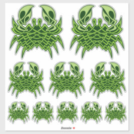 Green Crab Celtic Knot Sticker Set