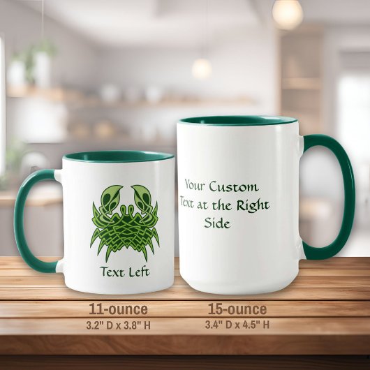 Green Crab Celtic Knot Tasse