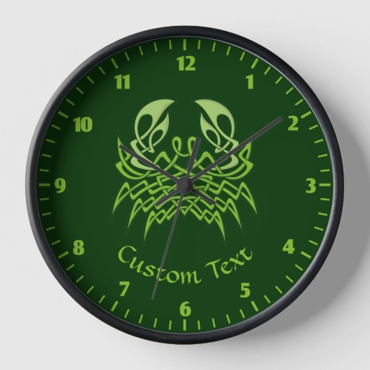 Green Crab Celtic Knot Uhr (Vorderseite)
