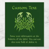 Green Crab Celtic Knot Weinetikett (Einzelnes Label)