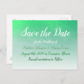 Green Crackle Personalisiert Save the Date Postkar Postkarte (Vorne/Hinten)