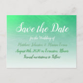 Green Crackle Personalisiert Save the Date Postkar Postkarte (Vorderseite)