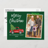 Green Craft Tape Pinsel Script Truck Weihnachten Postkarte (Vorne/Hinten)