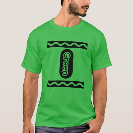 Green-Crayon Halloween Costume Couple Friend Group T-Shirt (Vorderseite)