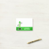 Green Crayon Personalisiert Post-it Klebezettel (Auf Schreibtisch)