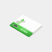 Green Crayon Personalisiert Post-it Klebezettel (angewinkelt)
