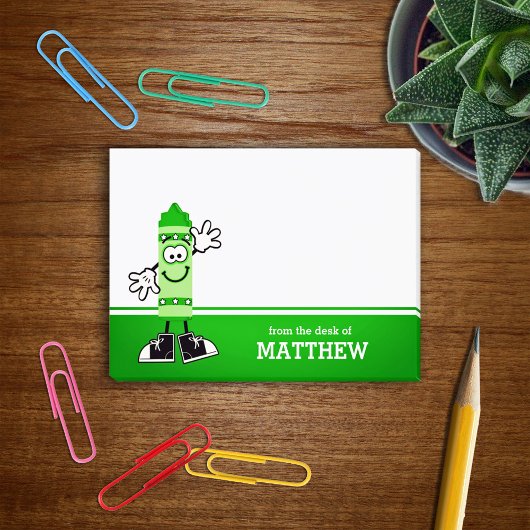 Green Crayon Personalisiert Post-it Klebezettel