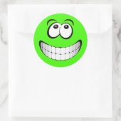 Green Crazy Eyes Face Runder Aufkleber (Tasche)