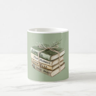Green Cream Books Leben im Moment Kaffeetasse