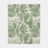 Green Cream Christmas Winter Wonderland Fleecedecke (Vorderseite)