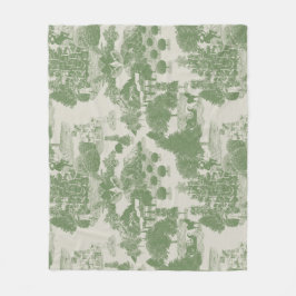 Green Cream Christmas Winter Wonderland Fleecedecke