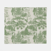 Green Cream Christmas Winter Wonderland Fleecedecke (Vorderseite (Horizontal))