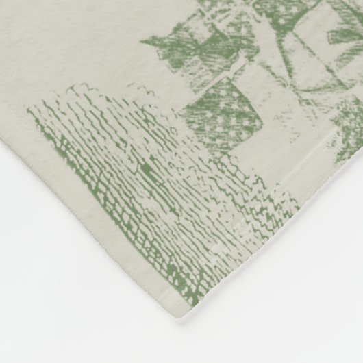 Green Cream Christmas Winter Wonderland Fleecedecke (Ecke)