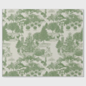 Green Cream Christmas Winter Wonderland Geschenkpapier (Flach)