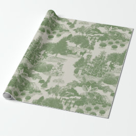 Green Cream Christmas Winter Wonderland Geschenkpapier