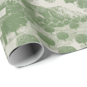 Green Cream Christmas Winter Wonderland Geschenkpapier (Rolleneckpunkt)