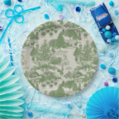 Green Cream Christmas Winter Wonderland Pappteller (Party)