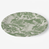 Green Cream Christmas Winter Wonderland Pappteller (Schrägansicht)