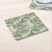 Green Cream Christmas Winter Wonderland Rechteckiger Pappuntersetzer (angewinkelt)