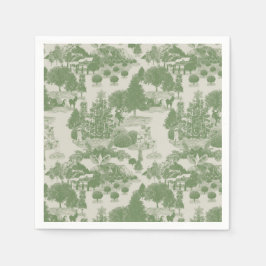 Green Cream Christmas Winter Wonderland Serviette