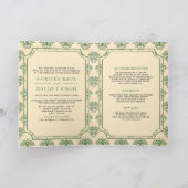 Green Cream Ikat Damask All in one Sikh Wedding Einladung (Innenseite)