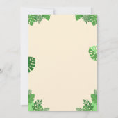 Green Cream Photo Cute Dinosaurs 5th birthday  Einladung (Rückseite)