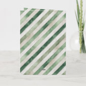 Green Cream Stripes Christmas Tree Karte (Rückseite)