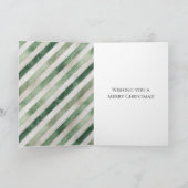 Green Cream Stripes Christmas Tree Karte (Innenseite)