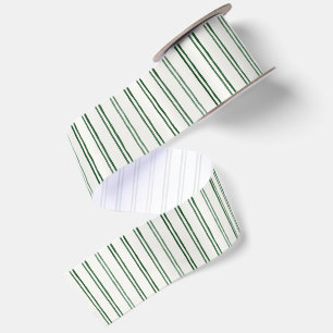 Green Cream Stripes Weihnachten Satinband