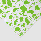 Green Creepy Crawly Critters Rats Horror Pattern Seidenpapier (Ausschnitt)
