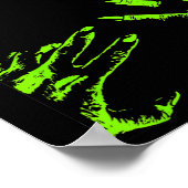 Green Creepy Halloween Zombie Hands Clawing Graphi Poster (Ecke)