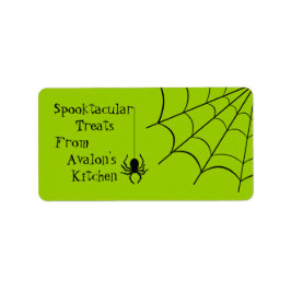 Green Creepy Spiole Halloween Leckereien Backlabel Adressaufkleber