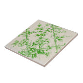 Green Creme Floral Trellis Repro Transferware Fliese (Seite)